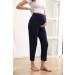 ZUMIY Maternity Lounge Pants XL Navy Blue - Over The Belly Activewear Sweatpants with Pockets - Buy Online on GoSupps.com