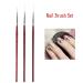 3-Piece Nail Brush Set - Liner Brushes for Nail Art & Marble Design | Perfect for Beginners - Buy Online on GoSupps.com