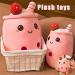 Domeilleur BoBa Plushie Bubble Tea Doll 35cm Milk Tea Cup Soft Pillow Stuffed Toy, Brown with Round Eyes - Gift for Girlfriend, Adult Skin-friendly Hugging Cushion - Buy Online on GoSupps.com