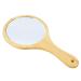 mollensiuer Wooden Handle Portable Round Cosmetic Mirror Handmade Hand Held Mirrors Beauty Vanity Mirrors with Hanging Hole for Home and Travel Makeup Use