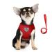 Femax dog harness and linen set for dogs soft mesh padded dishes for puppies and cats reflective adjustable breathable breathable breastware for walking running training XL (breast 47-52 cm) red