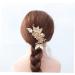 Ipetboom Golden Flower Hair Comb Bridal Hair Side Comb Womens Barrettes for Hair Pearl Bead Hair Pins Bridal Hair Clip Comb Wedding Hair Comb Crystal Accessories Bride European and American - Buy Online on GoSupps.com