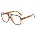 JOVAKIT Aviator Blue Light Glasses for Women Men Fashion Retro 70s Aviator Frame Computer Eye Glasses Anti Eyestrain 01 Brown Tortoise 58 Millimeters