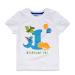 AMZTM 1st Boy Dinosaur Birthday Shirt Dinosaur First Birthday Outfits for Toddler Baby 80 White
