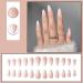 24Pcs Milk Coffee False Nails Acrylic Fake Nails Full Cover Nails Tips Artificial Finger Manicure Press on nails for Women and Girls - Buy Online on GoSupps.com