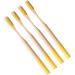 EXCEART 4pcs Organic Bamboo Toothbrushes with Charcoal Bristles for Natural Dental Care - Yellow - Buy Online on GoSupps.com