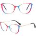 Blue Light Blocking Cat Eye Glasses for Men & Women | Retro UV400 Clear Lens | Colorful Gold Fashion Eyewear - Buy Online on GoSupps.com