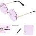 Anneomas Edgeless Rimless Sunglasses | Cloud-Shaped Disco Glasses for Prom & Parties | Stylish Purple Star Glasses - International Shipping Available - Buy Online on GoSupps.com