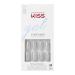 KISS Gel Fantasy Collection Glue-On Manicure Kit Wait N See Medium Length Coffin Fake Nails Includes 28 False Nails Nail Glue Nail File and Manicure Stick White 24 Count (Pack of 1)