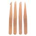 4-piece sets of eyebrow tweezers pointed and angled tweezers with leather look protective case gold