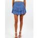 LAEMILIA Womens Floral Print Flared Mini Skater Skirt - Elastic Waist Pleated Short Skirt with Drawstring in Blue - Buy Online on GoSupps.com