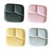 Fruit Tray 3-Compartment Plate Food Dish Diet Food Control for Restaurant Kitchen Kitchenware (Color : Pink)
