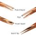 4-Piece Eyebrow Tweezers Set - Pointed & Angled Tweezers with Stylish Leather Look Case - Gold | International Shipping Available - Buy Online on GoSupps.com