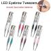 Professional tweezers with steel LED light for eyebrow and hair removal tweezers (2) - Buy Online on GoSupps.com