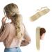S -noilite clip in extensions hair part braid ponytail smooth hair extension real naturally art hair like real hair wrap on ponytail various colors 58cm - ashblonde mix bleach blonde