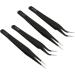 4pcs Anti-Static Stainless Steel Tweezers Set - Essential Beauty Tools for Eyebrows | International Shipping Available - Buy Online on GoSupps.com