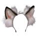 amangul Lovely Faux Wolf Ears Headband Realistic ry Animal Hair Hoop Anime Masquerade Cosplay Costume(White) - Buy Online on GoSupps.com