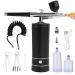 Airbrush Kit with Compressor  Auto Handheld Airbrush Gun with 0.3mm Tip  Rechargeable  Portable Air Brushes for Painting  Tattoo  Nail Art  Model Coloring  Makeup  Cake black