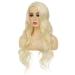 Siudus Blonde Long Curly Wigs for Women - Wavy Side Part Synthetic Heat-Resistant Hair Wig for Daily Cosplay and Halloween Use - Buy Online on GoSupps.com