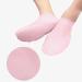 2 Pairs Silicone Socks for Women - Moisturizing & Soft Gel Aloe Spa Pedicure Socks for Dry Feet & Cracked Heels - Pink & White - Buy Online on GoSupps.com