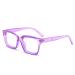 MMOWW Oversized Reading Glasses for Women - Anti Blue Light Glasses with Square Frame (Transparent Purple 1.0) Transparent Purple 1.0 x