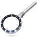 Glass with 12 LED Lights 3X Handheld Illuminated Magnifier Super High Clarity Lightweight 90mm Distortion-Free Illuminated Magnifier with Glass Lens Made in China