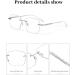 LUFF Rimless Reading Glasses for Women - Blue Light Blocking Fashion Metal Computer Readers 2.5x Frameless Eyeglasses to Reduce Eyestrain - Elegant Silver Design - Buy Online on GoSupps.com