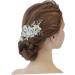 Ipetboom Pearl Side Hair Comb Rhinestone Barrettes Floral Hair Accessories Pearl Hair Clip Bridal Headpiece Metal Hair Barrettes Tiara Bridal Hair Accessories Wedding Bride Comb - Buy Online on GoSupps.com