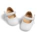 CENCIRILY Baby Girl Mary Jane Shoes Anti-Slip First Walking Bowknot Soft Sole Princess Wedding Dress Flats for 0-18 Month 0-6 Months A05 White