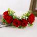 Minkissy Christmas Flower Headband - Red Artificial Rose Hair Wreath for Weddings & Festive Celebrations - Buy Online on GoSupps.com