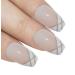 False Nails by Bling Art Silver White Glitter Ballerina Long Fake 24 Acrylic Nail Tips
