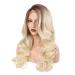 SHIYID Side Part Long Body Wave Synthetic Blonde Lace Front Wig - Heat Resistant Short Roots High Density - Buy Online on GoSupps.com