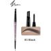 HeyBeauty Eyebrow Pencil with Brow Brush - Black | Double Ended Automatic Makeup Cosmetic Tool - Buy Online on GoSupps.com