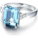 925 Silver Sapphire Square Blue Gemstone Ring CZ Zirconia Diamond | Size 8 - Buy Online on GoSupps.com
