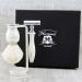 Safety razor badger brush and safety razor white