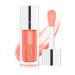 HJuyYuah Hydrating Lip Glow Oil Plumping Lip Tint Transparent Lip Care Oil Non-sticky Big Brush Head Glitter Shine Primer Lip Tint 6ML (#01)