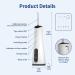 300ml IPX7 Portable Power Flosser - USB Cordless Teeth Cleaner | Travel-Friendly Electric Oral Irrigator - Buy Online on GoSupps.com