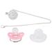 Luxury Rhinestone Crown Baby Pacifier - Soft Silicone BPA Free Oral Development for 6-18 Months - Pink with Chain Clip - Buy Online on GoSupps.com