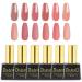 6color Nude Pink Series Nail Gel Semi Permanent Uv Led Gel Nail Polish Lucky Lacquer Hybrid Gel Varnish Gellak Nail Gel Polish - (Color: Multi)