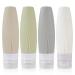 FantasyDay 4 Pack Silicone Travel Set With Kulturbasch t (80ml) - Refuge -safe travel container BPA -Free TSA approved - Portable travel accessories for shampoo cream rinsing and body care 60ml