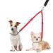 Nasjac double dog leash no tangling 360 rotatable splinter double linen for two dogs adjustable shock-damping bungee-reflecting leash for dogs small medium and large running training small (3-9 kg) red