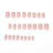 French Gold Glitter Short Square Press on Nails - 24Pcs Acrylic Full Cover Glossy Nude Tips for Women and Girls - Buy Online on GoSupps.com