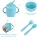 Kinggrand Kitchen Baby Feeding Set - Silicone Suction Plates, Bowls, Straw Cup - Blue | Baby Led Weaning Supplies | Food Grade Dishes - Buy Online on GoSupps.com
