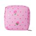 PayPie Sanitary Napkin Storage Bag Portable Menstrual Pad Bag Tampons Collect Bags Zipper Nursing Pad Holder Tampon Bag Sanitary Organizer for Women and Girls 12 * 12 * 4 cm (Pink Strawberry)