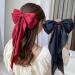 2 PCS Big Satin Silky Bows Hair Clips with Long Tail | French Barrette Hair Accessories for Women Girls (Black Wine Red) - Buy Online on GoSupps.com