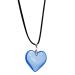 Silay glass heart necklace crystal-henchman collarbone chain romantic heart choker anniversary gift for women girls teenagers blue