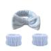 Wrist Bands Solid Colour Water Absorbent Sweat Wrist Bands Pack Of 6 For Women 2BlueBowTies+4BlueWristGuards