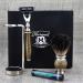 Buy 4Pc Men's Shaving Kit - 3 Edge Razor Black Badger Hair Brush Stand & Alum Pencil | Perfect Grooming Set for Men - International Shipping - Buy Online on GoSupps.com