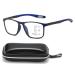 VAKUUM Progressive Multifocus Reading Glasses Anti Blue Light Glasses for Men Women Anti Glare Computer Readers for Computer Work (Color : Navy Blue Size : 1.0x)