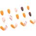 24PCS Long French False Nails with Glue - Full Cover Acrylic Stick on Nails (Orange) - Buy Online on GoSupps.com